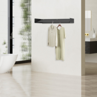 Séchoir à linge mural pliable en métal à 5 niveaux, robuste et détachable, pour balcon