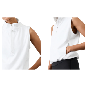 เสื้อโปโลมีซิปแขนกุดสำหรับผู้หญิงเสื้อกอล์ฟโพลีเอสเตอร์สแปนเด็กซ์ระบายอากาศได้ดี - Product Image 4