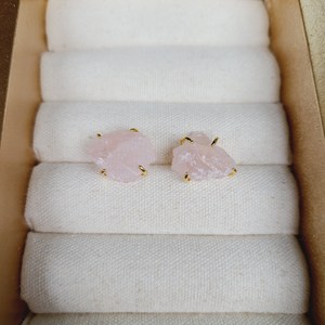 Toptan minimalist doğal gemston akuamarin taş küpe kuvars takı kristal damızlık 925 gümüş küpe kadın aksesuarları - Product Image 6