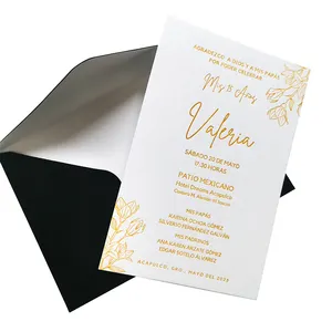 品牌标志印刷定制豪华珠宝包装纸卡和派对婚礼促销活动信封