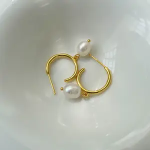 SE2060 925 Silver Gloss Irregular Fresh Water Pearl Earrings Fresh Water Pearl Earrings For Women Fine Jewelry