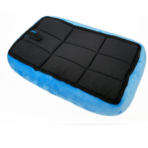 Lit pour chien en velours cristal, rectangulaire, rembourrage en fibre de polyester, lavage à la main, rose rouge, gris, vert fluorescent, bleu, couleur café - Product Image 4