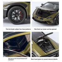 Modèle de voiture de sport en alliage sous licence officielle 1:18 H1141 avec effets sonores et lumineux - Cadeau d'anniversaire HX