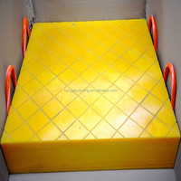 Fabricants de plastique de tampons de stabilisateur de grue Uhmwpe HDPE jaune 600x600 tampons de grue