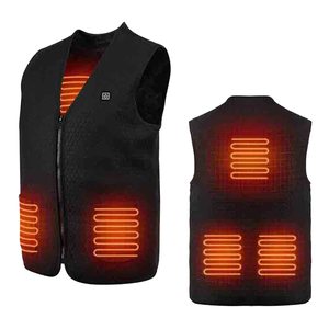 Người Đàn Ông Của Và Unisex Giản Dị Mùa Đông Áo Khoác Màu Đen <span class=keywords><strong>Neoprene</strong></span> Không Tay Nóng Vest Với USB Có Thể Sạc Lại Nóng Lên Dây Kéo Đóng Cửa - Product Image 3