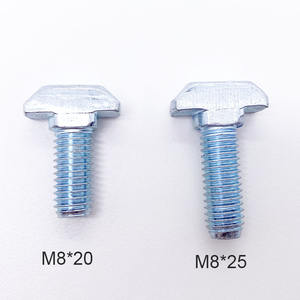 Fabrikant Prijs M 8X20 25 30 40 60 Verzinkt Koolstofstaal <span class=keywords><strong>T</strong></span> Hamer Hoofd Bout Voor 40 45 50 Serie <span class=keywords><strong>T</strong></span>-Slot Aluminium Profiel - Product Image 5