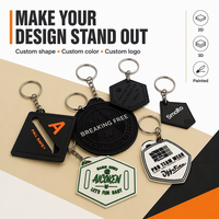 Gantungan Kunci Karet PVC Lunak 3D/2D Bentuk Kustom Logo Kustom Tahan Air Cetak Letterpress Gantungan Kunci Promosi Carabiner