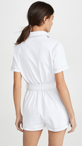 Nuevo diseño <span class=keywords><strong>blanco</strong></span> de manga corta <span class=keywords><strong>mono</strong></span> vendaje simple casuales de las mujeres <span class=keywords><strong>mono</strong></span> - Product Image 3