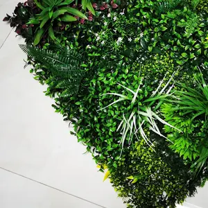 100% 純粋なPe素材春の庭人工垂直フェイクグラス壁緑の植物