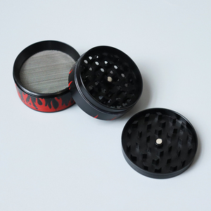 Grinder à herbes en aluminium rose mat avec logo personnalisé, revêtement en caoutchouc souple effet <span class=keywords><strong>gomme</strong></span> céramique, accessoires <span class=keywords><strong>de</strong></span> fumage brillants - Product Image 6