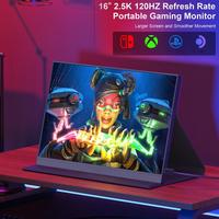 Moniteur portable 16 pouces 2.5K à vente chaude, écran d'affichage étendu pour jeux 120Hz