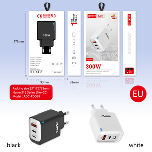 Caricabatterie di Alta Qualità 200W Tipo-C a 2 Porte per Ricarica Rapida, Compatibile con Prese UK, EU, US, AU per Telefoni - Product Image 5