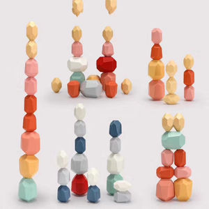Hotselling 16 pz giocattoli educativi in legno a forma di pietra blocchi da costruzione giocattoli - Product Image 1