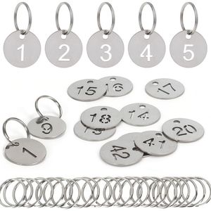 Placas de Identificación Numéricas Perforadas de Acero Inoxidable Estilo Antiguo para Etiquetas de Llaves de Casilleros de Supermercado y Etiquetas Colgantes para Collares de Mascotas - Product Image 6