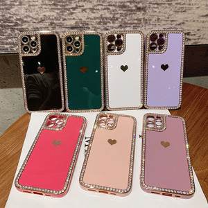 เคสโทรศัพท์มือถือชุบ6D ติดเพชรหรูหราประดับพลอยเทียมแวววาวสำหรับเคส Apple iPhone 11 12 13 14 PRO MAX 7 8 XR XS MAX