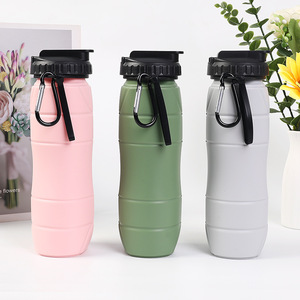 Bouteille d'eau portable pliable rétractable de 650 ml en <span class=keywords><strong>silicone</strong></span> et PP, sans BPA, avec paille, pour cyclisme en extérieur, personnalisable avec logo - Product Image 6