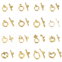 Fermoirs OT en acier inoxydable doré de haute qualité, 16 styles, connecteurs pour pendentifs, bracelets, colliers, composants de bijoux DIY, Chine