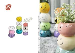 Desain Kustom Grosir Pot Keramik Mini Putih Mewah Gaya Nordik - Product Image 4