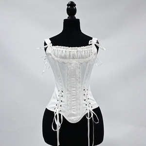 <b>Women</b> Vintage Pure Color <b>Corset</b> Top Front Lace up Renaissance Vest Camisole Solid Color Bustier - Product Image 1