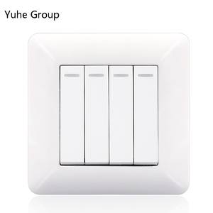 Interrupteur mural tactile carré ignifuge standard 1 bouton 1 voie, panneau d'interrupteur bidirectionnel à liaison simple 10A en matériau PC - Product Image 4