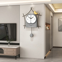 Reloj de pared minimalista de nuevo diseño con Péndulo, reloj de pared nórdico moderno, decoración del hogar de lujo para sala de estar y oficina