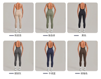 Combinaison de yoga une pièce sans couture à bretelles spaghetti, sexy, dos ouvert, respirante, séchage rapide, légère