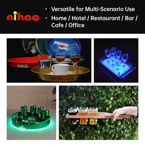 Bandeja de Servicio LED <span class=keywords><strong>NIHAO</strong></span>, Bandeja Acrílica Luminosa Brillante para Bar, Restaurante, Fiesta - Product Image 5