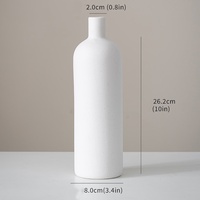 ARM LVG Wabi-Sabi – Ensemble de vases en céramique contemporains en forme de bouteille, finition blanche mate, pour décoration artistique de la maison, conteneur floral