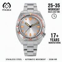 Montre personnalisée OEM pour homme, 40 mm, orange et noir, lunette tournante chronométrée, montre de plongée automatique, montre lumineuse pour homme