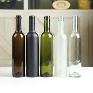Bouteilles en verre mat transparent/ambre/vert/bordeaux 375 ml 500 ml 750 ml Col long Portable Frosted Cork Ice Wine & Vodka - Product Image 4