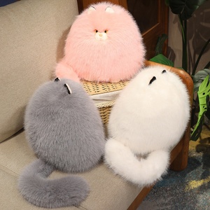 Jouet en peluche <span class=keywords><strong>chat</strong></span> <span class=keywords><strong>persan</strong></span> moelleux et rond en fausse fourrure longue, oreiller animal en peluche amusant, cadeau pour enfants, vente en gros - Product Image 3