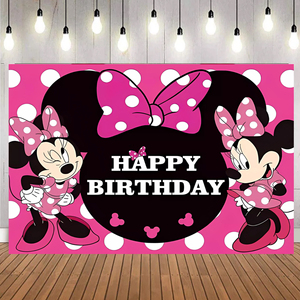 Minnie & Mickey Mouses afiş zemin arka plan posterler çocuklar için parti mutlu doğum günü arka plan süslemeleri - Product Image 1