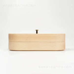 Solid Wood Jewelry <b>Box</b> Oval Shape With Gold Knob For Rings <b>Earrings</b> Necklaces Storage Custom Made Wedding <b>Gift</b> - Product Image 2