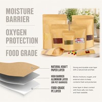 100 sachets personnalisés en Mylar imprimés numériquement, sachets alimentaires métallisés anti-humidité avec fenêtre pour l'emballage de farine et de protéines en poudre