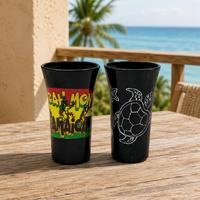 Gobelet en verre personnalisé imprimé Jamaïque, souvenir, cadeau de voyage tropical, vaisselle pour magasins touristiques