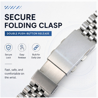 Bracelet de montre en acier inoxydable de haute qualité à cinq maillons, bracelet de remplacement en métal avec boucle déployante pour homme