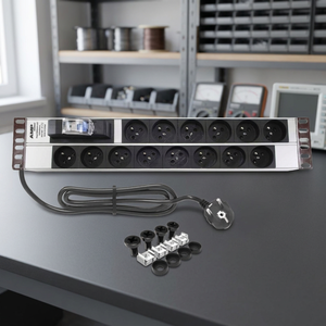 2U 14 Way French Type E Distribution Box PDU with MCB 16A 220V for IT Equipment - Product Image 2