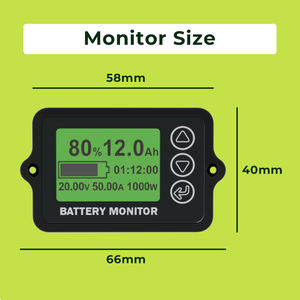 Monitor de Batería con Derivación de Corriente EJ-BC10 75A/150A/500A |   Medidor de Capacidad y SOC LCD para Bancos de Baterías de Litio, AGM y GEL - Product Image 6