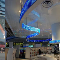 Pantalla LED de Película Transparente para Interiores, Paneles Transparentes con Tiras LED