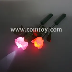 Fleur Artificielle Rose et Rouge LED Clignotant Rose