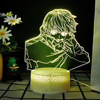 Prix de gros Charmant projecteur de lumière nocturne 3D d'anime Lampe de nuit personnalisée Support en acrylique pour le bureau des enfants