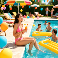 Planche de surf gonflable en PVC de 27,6 pouces, flotteur de piscine épaissi jaune, planche de surf gonflable anti-fuite pour enfants, idéale pour les fêtes estivales à la plage