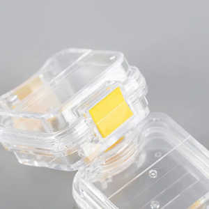 Scatola di plastica portatile a membrana con cerniera gialla PS pellicola traslucida corona per protesi dentaria - Product Image 4