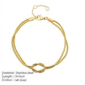 सोने की प्लेटेड 316l स्टेनलेस स्टील ब्रेसलेट ट्विट बंधन डिजाइन हाइपोएलर्जेनिक तिरश मुक्त अद्वितीय न्यूनतम गहने - Product Image 6