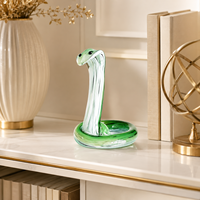 Figurine de serpent en verre soufflé artisanal, écologique et unique, pour la maison, le bureau, la table ou comme mascotte