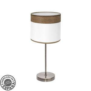 Table basse 1xe14 cuero/blanco-madera oscura 42x18x18 cm, idéale pour la décoration et l'organisation des espaces. - Product Image 1