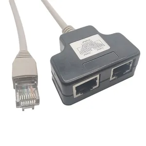 สายเคเบิล Ethernet Splitter RJ45อะแดปเตอร์เครือข่าย,อะแดปเตอร์สาย LAN 1ตัวถึง2ตัวเมีย,เหมาะ Super Cat5, Cat5e, Cat6