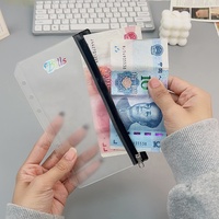 12 pièces poches de reliure a6 dossiers à fermeture éclair multicolores pour cahier à 6 anneaux sacs à feuilles mobiles pochette en pvc document classement enveloppes en espèces