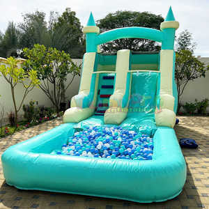 Toboggan aquatique gonflable commercial pour enfants, combo de jeux aquatiques et de saut pour l'extérieur - Product Image 1