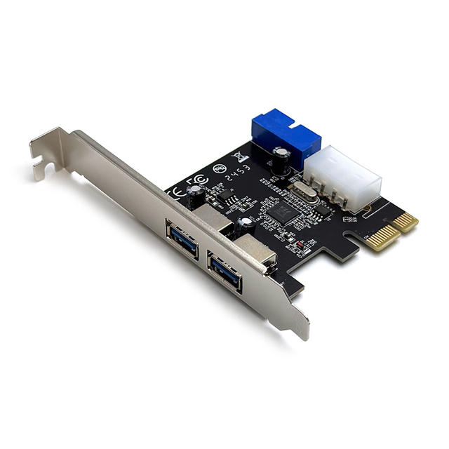PCIe X1 USB 3.0 2-Port Internal USB Hubs Card with VL805 Chipset with Front 20-Pin Connector for Computer Accessories